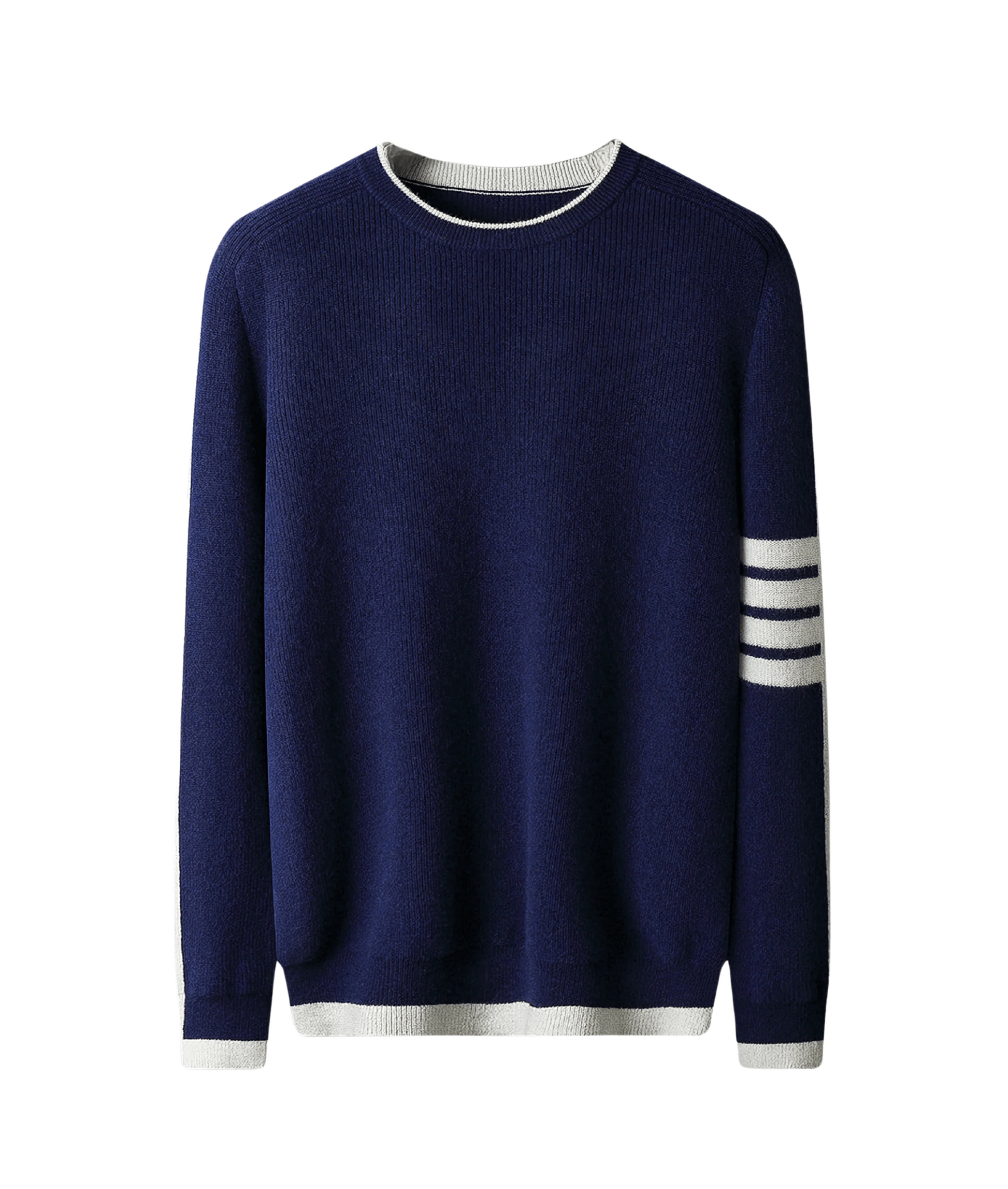 Stickad Crewneck - Ribbad