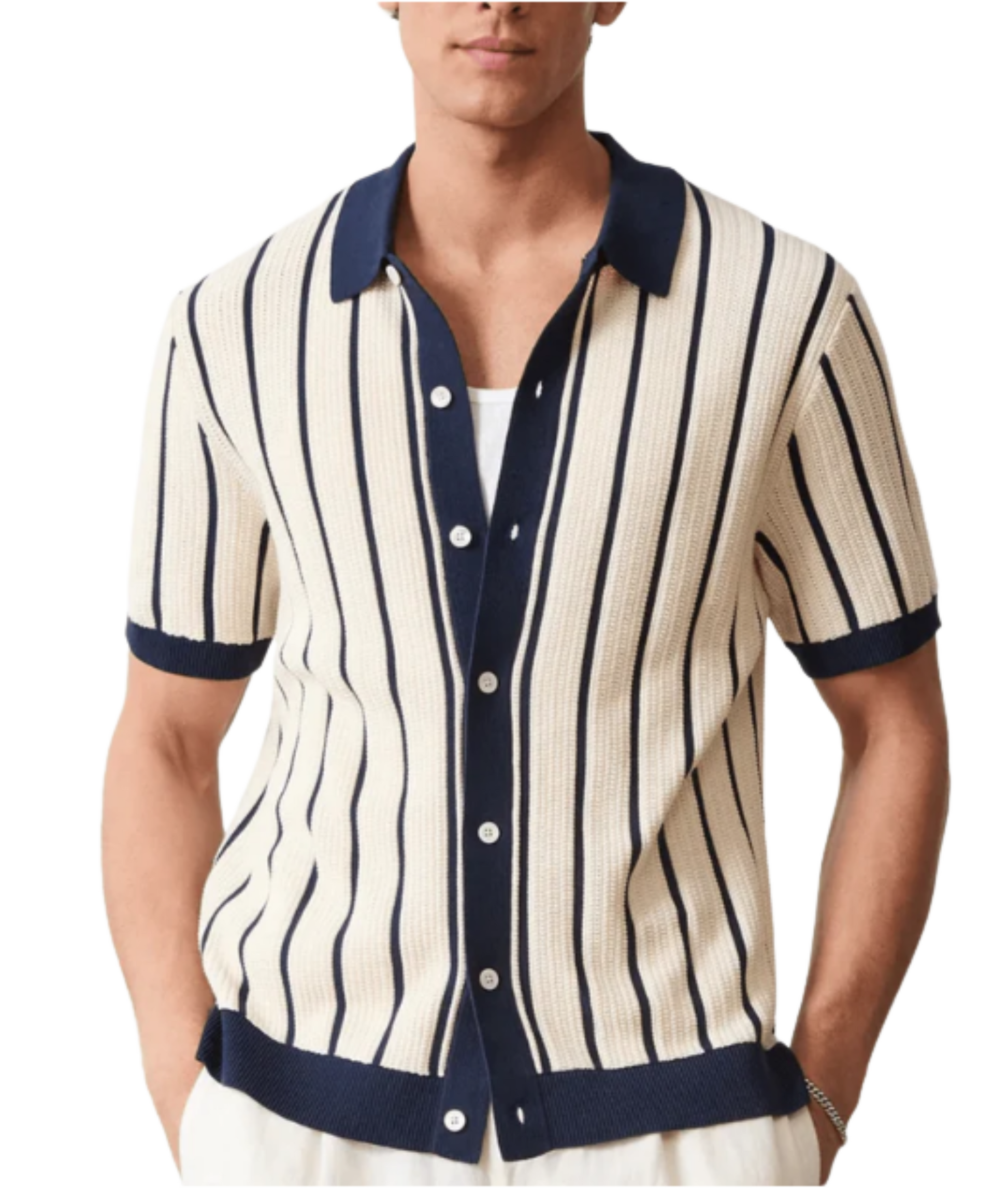 Striped Stickad Piké